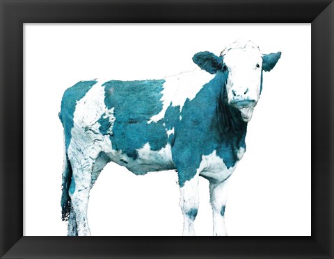 Framed Blue Swiss Cow Print