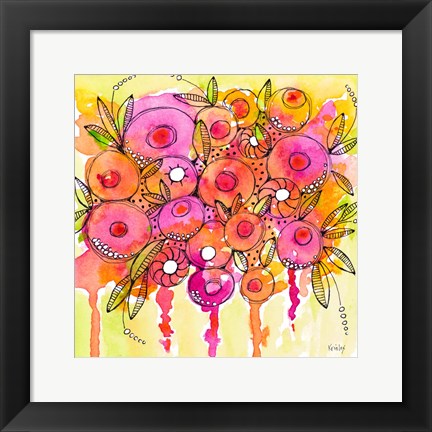 Framed Floral Wash Print