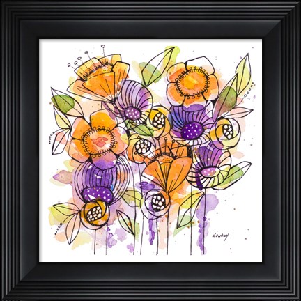 Framed Floral Whisps Print