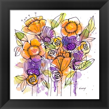Framed Floral Whisps Print