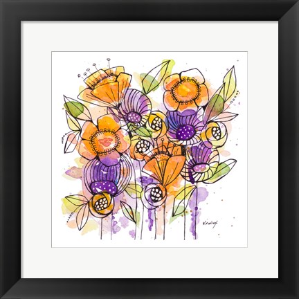 Framed Floral Whisps Print