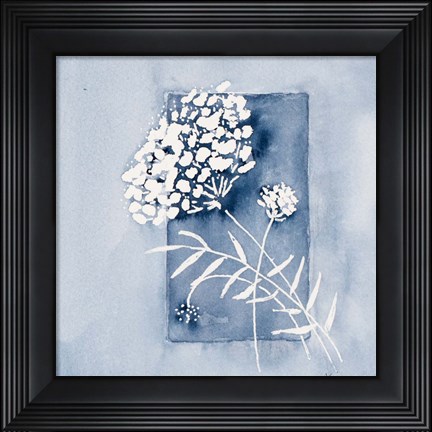 Framed Blue And White Floral Framed Print