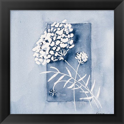 Framed Blue And White Floral Framed Print