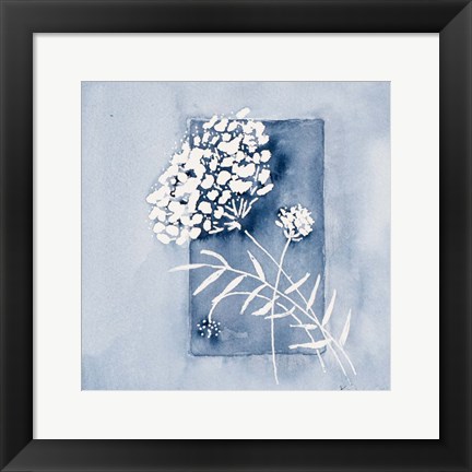 Framed Blue And White Floral Framed Print