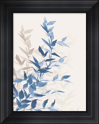 Framed Blue Branch I Print