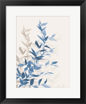 Framed Blue Branch I Print