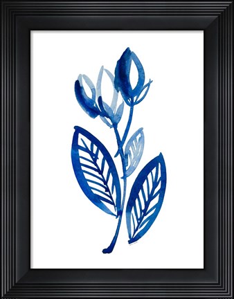 Framed Blue Floral I Print