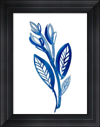 Framed Blue Floral II Print