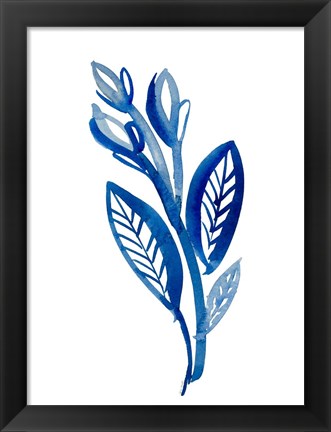 Framed Blue Floral II Print