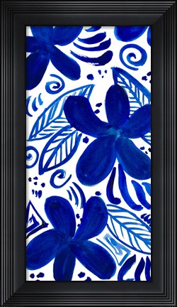Framed Blue Floral Panel Print
