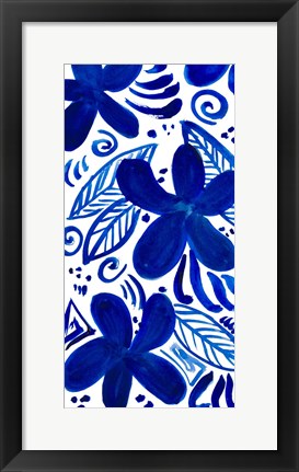 Framed Blue Floral Panel Print