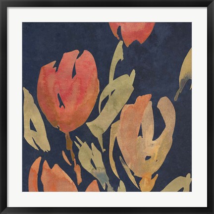 Framed Dark Orange Tulips II Print