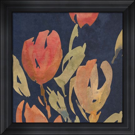 Framed Dark Orange Tulips II Print