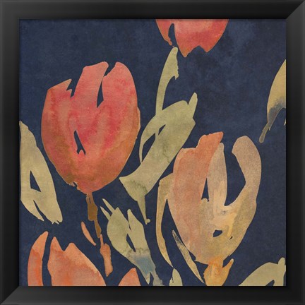 Framed Dark Orange Tulips II Print