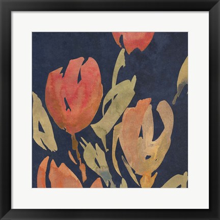 Framed Dark Orange Tulips II Print