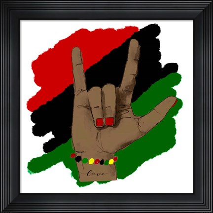 Framed Love Hand Sign Print