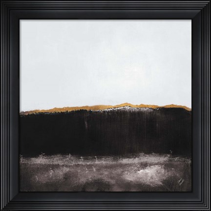 Framed Noir Clouds of Neptune with Gold Print