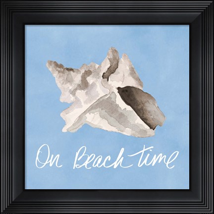 Framed On Beach Time Shell Print