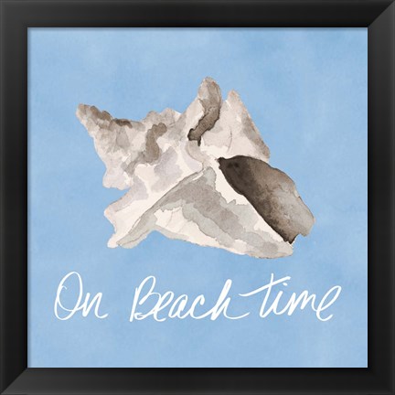 Framed On Beach Time Shell Print