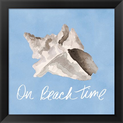 Framed On Beach Time Shell Print