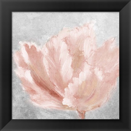 Framed Pink Elegant on Gray Print