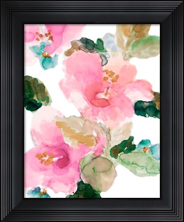 Framed Scattered Pink Hibiscus Print