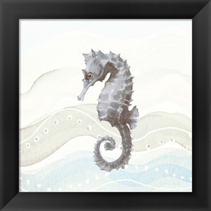 Framed Sea Animal in Waves I Print