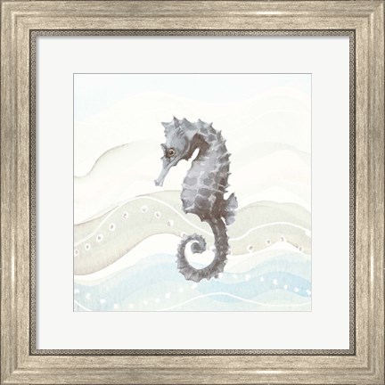 Framed Sea Animal in Waves I Print