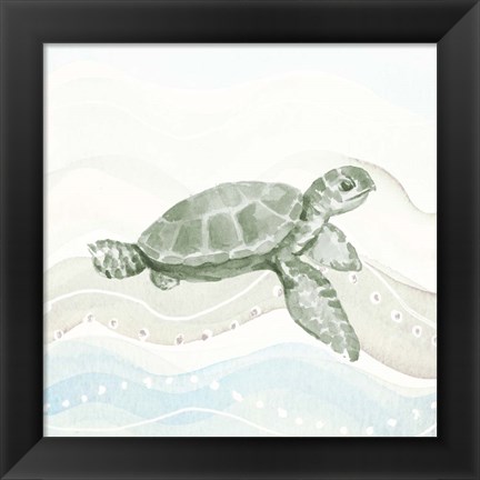 Framed Sea Animal in Waves II Print