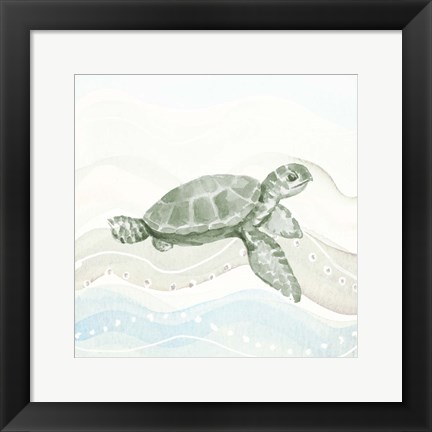 Framed Sea Animal in Waves II Print