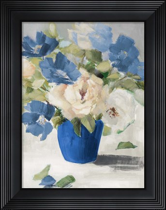 Framed Shades Of Blue Floral Print