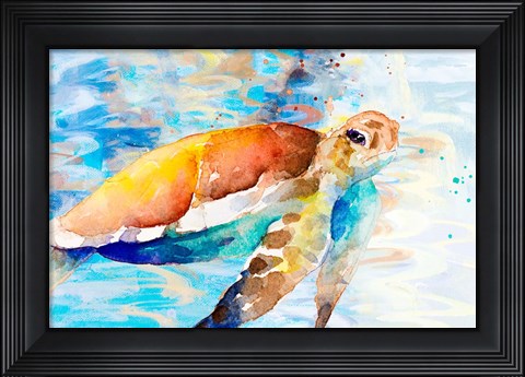 Framed Turtle Passing Through I Print