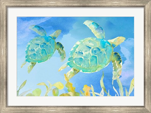 Framed Turtles Ascend Print