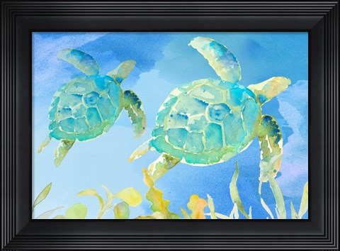 Framed Turtles Ascend Print