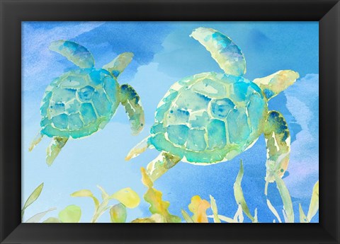 Framed Turtles Ascend Print