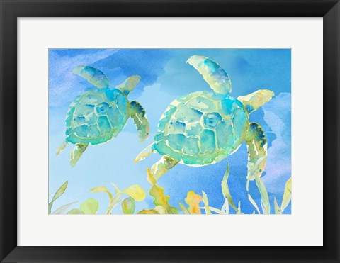 Framed Turtles Ascend Print