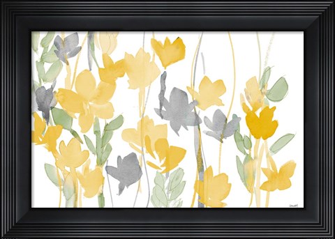 Framed Yellow Modern Garden Print