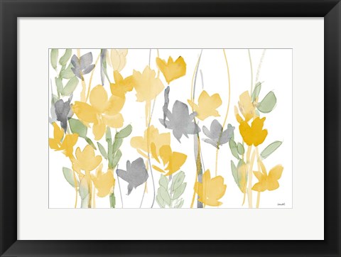 Framed Yellow Modern Garden Print