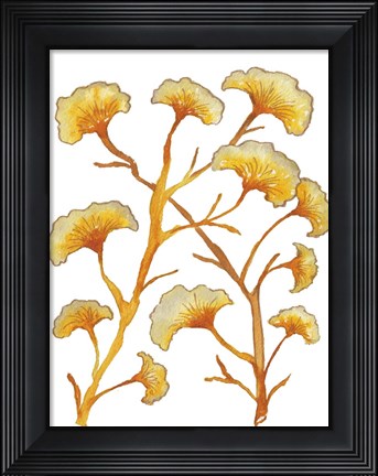 Framed Gold Floral Branches Print