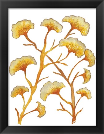 Framed Gold Floral Branches Print