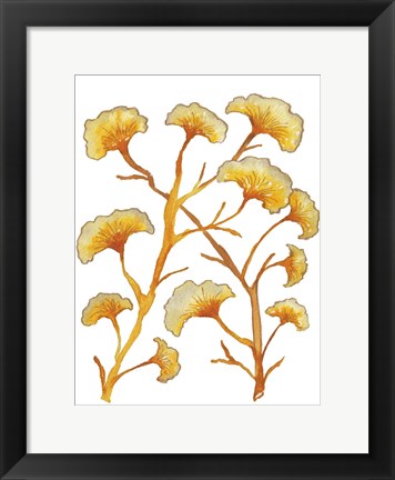 Framed Gold Floral Branches Print