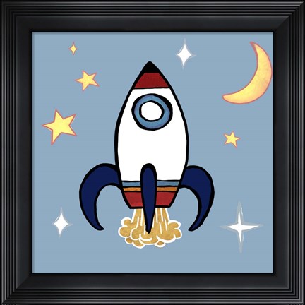 Framed Rocket Ship Print