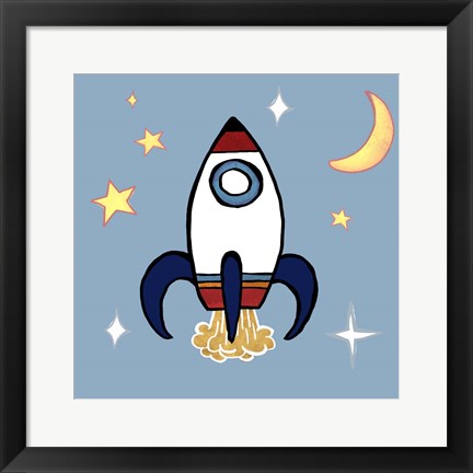 Framed Rocket Ship Print