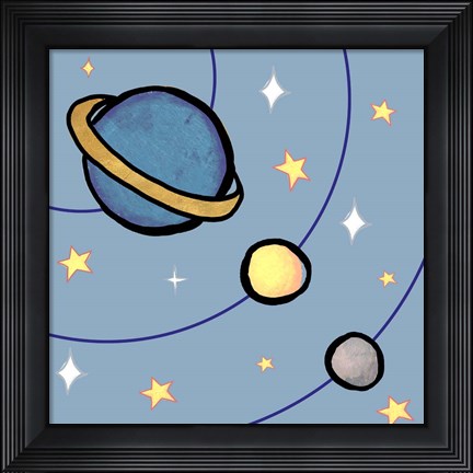 Framed Partial Solar System Print