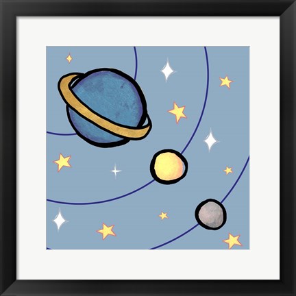 Framed Partial Solar System Print