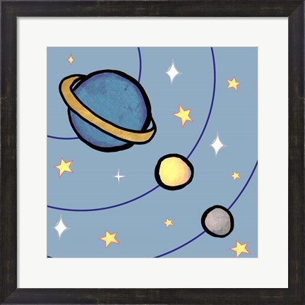 Framed Partial Solar System Print
