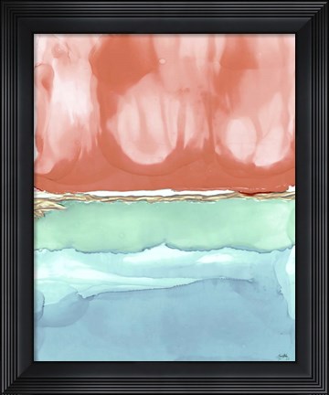 Framed Warm Ink Abstract Print