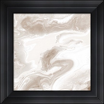 Framed Midnight Cream Marble Print