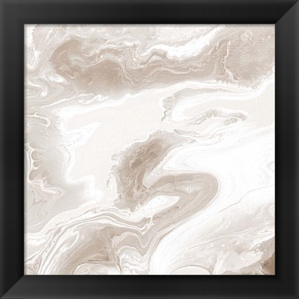 Framed Midnight Cream Marble Print