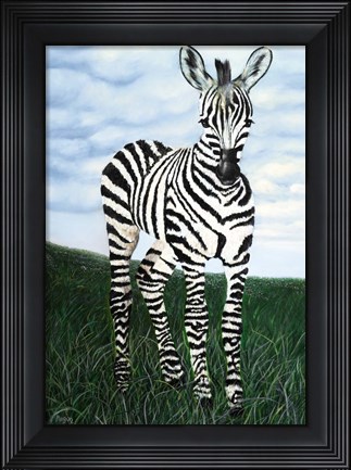 Framed At Attention Zebra Print